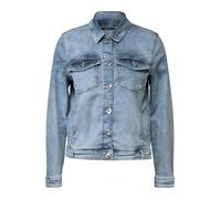 Jeansjacke CECIL, Damen, Gr. L (42), blau (authentic used wash), Denim/Jeans, Obermaterial: 78% Baumwolle, 20% Polyester, 2% Elasthan, unifarben, casual, normal hüftbedeckend, Rundhals, Langarm 1-Knop