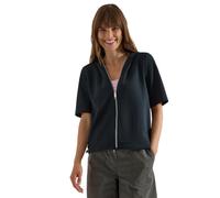 Kapuzensweatjacke CECIL, Damen, Gr. XXL (46), schwarz (palm breeze grün), Sweatware, Obermaterial: 49% Polyester, 45% Baumwolle, 6% Elasthan, unifarben, lässig geschnitten hüftbedeckend, Rundhals, Swe