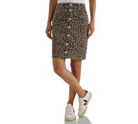 Cecil Knielanger Denim Rock mit Leo-Muster Creamy Mocha 32