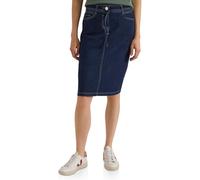 Jeansrock CECIL, Damen, Gr. 28, blau (rinsed wash), Jeans, 52% Baumwolle, 38% Lyocell, 7% Elastomultiester, 3% Elasthan, unifarben, normal knielang, Röcke Jeansrock, 5-Pocket-Style (35180626-28) rinse