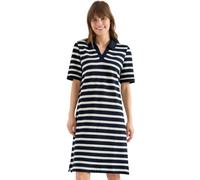 Midikleid CECIL, Damen, Gr. XL (44), US-Größen, universal blau, Stoff, 45% Polyester, 27% Baumwolle, 25% Viskose, 3% Elasthan, gestreift, comfort fit knielang, V-Ausschnitt, Bündchen, Kleider Midiklei