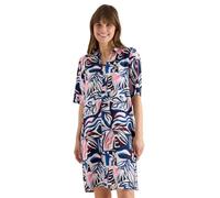 Midikleid CECIL, Damen, Gr. XXL (46), US-Größen, universal blau, Stoff, 100% Viskose, gemustert, comfort fit knieumspielend, V-Ausschnitt, abgesteppt, Kleider Midikleid, aus Viskose (60567607-XXL) uni
