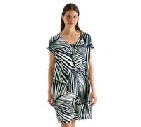 Shirtkleid CECIL, Damen, Gr. L (42), US-Größen, universal blau, Stoff, 100% Viskose, gemustert, comfort fit kniefrei, V-Ausschnitt, Bündchen, Kleider Shirtkleid, aus Viskose (52780008-L) universal bla