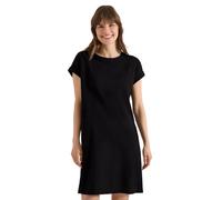Cecil Damen Knielanges Kleid mit Seersuckerstruktur in Schwarz, Gr: 3XL