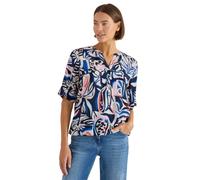 Kurzarmbluse CECIL, Damen, Gr. S (38), universal blau, Stoff, 100% Viskose, gemustert, klassisch normal, Rundhals, abgesteppt, Blusen, aus softer Viskose (69547353-S) universal blau