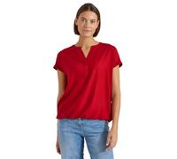 Kurzarmbluse CECIL, Damen, Gr. L (42), tamarillo rot, Stoff, 100% Viskose, unifarben, klassisch normal, V-Ausschnitt, abgesteppt, Blusen, mit V-Ausschnitt (47041626-L) tamarillo rot