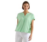 Kurzarmbluse CECIL, Damen, Gr. XXL (46), grün (juicy lime), Stoff, 100% Viskose, unifarben, klassisch normal, V-Ausschnitt, abgesteppt, Blusen, mit V-Ausschnitt (71446717-XXL) juicy lime