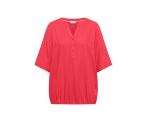 CECIL - Kurzarm Bluse mit Split Neck coral - Gr. - L