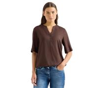 Cecil Kurzarmbluse Damen – 100% Viskose, Regular Fit, Rundhals, mit Knopfleiste – XL (44) macchiato
