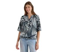Cecil Kurzarm Bluse mit Split Neck und Print