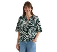 Kurzarmbluse CECIL, Damen, Gr. S (38), palm breeze grün, Stoff, 100% Viskose, gemustert, klassisch normal, Rundhals, abgesteppt, Blusen, aus softer Viskose (26131100-S) palm breeze grün