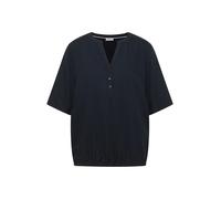 Cecil Kurzarmbluse Split Neck – 100% Viskose, regular fit, unifarben, Damen S (38) – universal blau