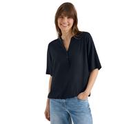 Cecil Kurzarm Bluse mit Split Neck universal Blue M