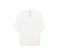 Shirtbluse CECIL, Damen, Gr. XL (44), vanilleweiß, Stoff, 100% Viskose, unifarben, klassisch normal, Rundhals, normaler Saum, Blusen, mit geschlitztem Rundhalsausschnitt (71853338-XL) vanilleweiß
