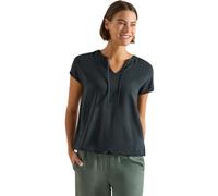 Kurzarmbluse CECIL, Damen, Gr. XL (44), palm breeze grün, Stoff, Vorderseite: 100% Viskose. Rückseite: 95% Viskose, 5% Elasthan, unifarben, klassisch normal, V-Ausschnitt, abgesteppt, Blusen, mit Stru