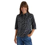 Hemdbluse CECIL, Damen, Gr. XS (36), dried olive grün, Web, 100% Baumwolle, normal normal, V-Ausschnitt, abgesteppt, Blusen Hemdbluse, mit Leomuster (88673125-XS) dried olive grün