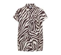 CECIL - Kurzarm Hemdbluse mit Zebra-Print brown cacao - Gr. - M