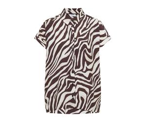 CECIL - Kurzarm Hemdbluse mit Zebra-Print brown cacao - Gr. - M