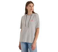Kapuzenshirt CECIL, Damen, Gr. M (40), vanilleweiß, Jersey, Obermaterial: 87% Viskose, 10% Polyester, 3% Elasthan, gestreift, normal hüftlang, Rundhals, abgesteppte Kante, Shirts Kapuzenshirt, Streife