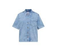 Jeansjacke CECIL, Damen, Gr. S (38), light blau used wash, Web, 82% Baumwolle, 15% Polyester, 3% Elasthan, unifarben, normal normal, V-Ausschnitt, abgesteppt, Jacken Jeansjacke, in Denim-Optik (941279