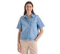 Jeansjacke CECIL, Damen, Gr. L (42), light blau used wash, Denim/Jeans, Obermaterial: 82% Baumwolle, 15% Polyester, 3% Elasthan, unifarben, lässig geschnitten hüftlang, Rundhals, Jacken Jeansjacke, Ku
