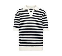 CECIL - Kurzarm Poloshirt in Crochet-Qualität universal blue - Gr. - L