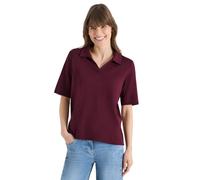 Cecil Damen Poloshirt Kurzarm Unifarbe Rot Größe S