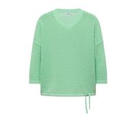 Kurzarmpullover CECIL, Damen, Gr. M (40), juicy lime, Web, 100% Baumwolle, Strukturmuster, comfort fit normal, V-Ausschnitt, Rippbündchen, Pullover, mit V-Ausschnitt (50057149-M) juicy lime