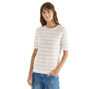 Kurzarm Pullover mit Struktur und Streifen