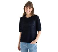 Cecil Damen Kurzarm Pullover mit Struktur in Blau, Gr: M