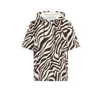 CECIL - Kurzarm Shirt mit Kapuze und Struktur brown cacao - Gr. - S