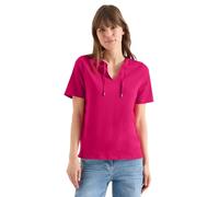 Cecil Kurzarm Shirt mit Split Neck Beetroot pink XXL