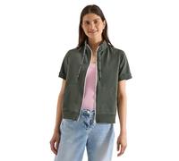 Cecil Damen Kurzarm Sweatjacke mit Zipper in Grün, Gr: XS