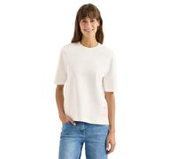 Sweater CECIL, Damen, Gr. M (40), vanilleweiß, Sweatware, Obermaterial: 84% Baumwolle, 16% Polyester, bedruckt, normal hüftbedeckend, Rundhals, Sweatshirts Sweater, Kurzarmsweater mit großem Rückenpri