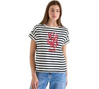 Sweatshirt CECIL, Damen, Gr. XS (36), bunt (universal blau), Web, 65% Baumwolle, 35% Polyester, gestreift, comfort fit, Rundhals, Bündchen, Sweatshirts Sweatshirt, im Streifen-Design (53769641-XS) uni