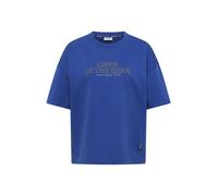 Sweater CECIL, Damen, Gr. L (42), blau (deep river blau), Sweatware, Obermaterial: 84% Baumwolle, 16% Polyester, bedruckt, normal hüftbedeckend, Rundhals, abgesteppte Kante, Sweatshirts Sweater, Kurza