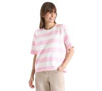 Cecil Damen Kurzarm Sweatshirt mit Streifen in Rosa, Gr: XXL