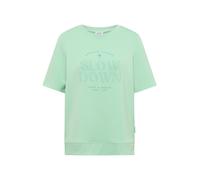 Cecil - Kurzarm Sweatshirt mit Wording grün - Gr. - XL