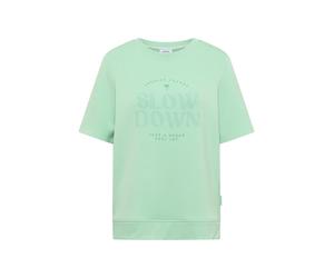 Cecil - Kurzarm Sweatshirt mit Wording grün - Gr. - XS