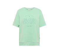 CECIL - Kurzarm Sweatshirt mit Wording juicy lime - Gr. - M