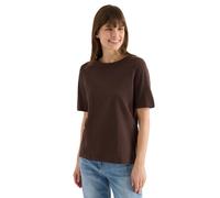 Cecil Kurzarmshirt Damen Jersey 100% Baumwolle Rundhals unifarben Gr. L (42) Macchiato Braun
