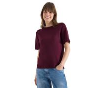 Kurzarmshirt CECIL, Damen, Gr. XS (36), sweet grape rot, Jersey, Obermaterial: 100% Baumwolle, unifarben, normal hüftbedeckend, Rundhals, Shirts Kurzarmshirt, aus weicher Baumwolle (75365907-XS)