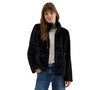 Fellimitatjacke CECIL, Damen, Gr. XXL (46), blau (schwarz navy blau), Stoff, Obermaterial: 100% Polyester; Futter: 100% Polyester, unifarben, casual, normal normal, hoch geschlossener Ausschnitt, Lang