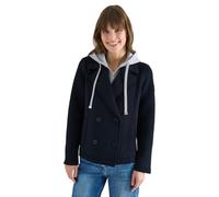 Cabanjacke CECIL, Damen, Gr. XXL (46), blau navy, Stoff, Obermaterial 1: 93% Polyester, 7% Elasthan; Obermaterial 2: 82% Baumwolle, 18% Polyester, unifarben, comfort fit normal, ohne Ausschnitt, Bündc