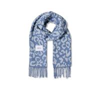 Schal CECIL, Damen, Gr. onesize, coal blau, Stoff, 65% Polyester, 35% Viskose, Animalmuster, Modetücher Schal, mit Fransen am Saum (20171413-0) coal blau
