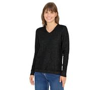 Cecil Damen Kuscheliger V-Neck Pullover in Schwarz, Gr: S
