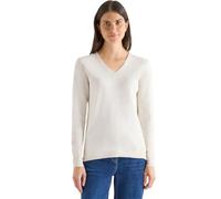 CECIL Kuscheliger V-Neck Pullover Eggshell Melange L