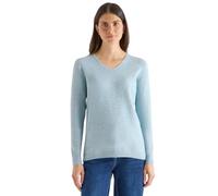 CECIL Kuscheliger V-Neck Pullover Faded Blue Melange XL