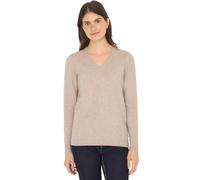 Cecil Damen Kuscheliger V-Neck Pullover in Beige, Gr: XS