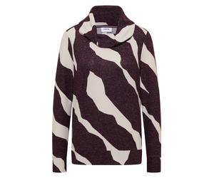 CECIL - Kuscheliges Shirt mit Muster eggplant red melange - Gr. - XXL